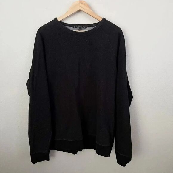PACT ORGANIC | Crew Neck Sweatshirt Long Sleeve Cotton Black Oversized | Size XL - Picture 1 of 7